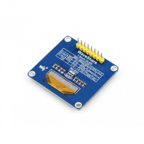 Waveshare 1,3 pouces 128 * 64 OLED, interfaces SPI / I2C, tête d'épingle verticale droite SW7161571-06