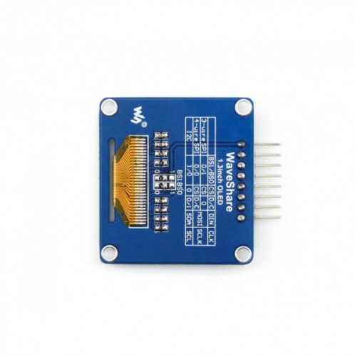 Waveshare 1,3 pouces 128 * 64 OLED (A), interfaces SPI / I2C, tête d'épingle horizontale incurvée SW7634284-06
