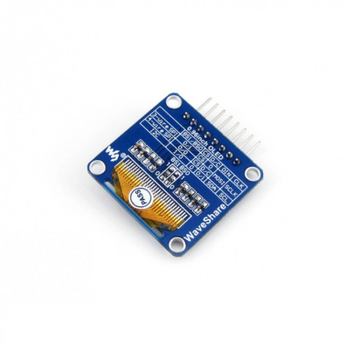 Waveshare 0,96 pouces 128 * 64 OLED (A), interfaces SPI / I2C, tête d'épingle horizontale inclinée SW92311187-06