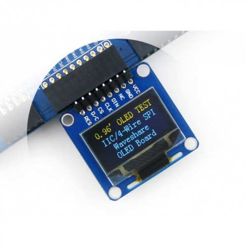 Waveshare 0,96 pouces 128 * 64 OLED (A), interfaces SPI / I2C, tête d'épingle horizontale inclinée SW92311187-06