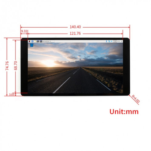 Waveshare 5.5 pouces 1080x1920 écran tactile capacitif AMOLED avec couvercle en verre trempé, interface HDMI, prend en charge plusieurs systèmes SW13921626-07