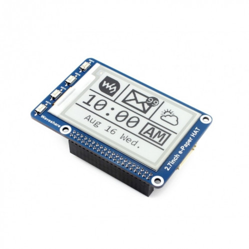 Waveshare 2,7 pouces 264x176E-Ink Display HAT pour Raspberry Pi, interface SPI SW34821810-06