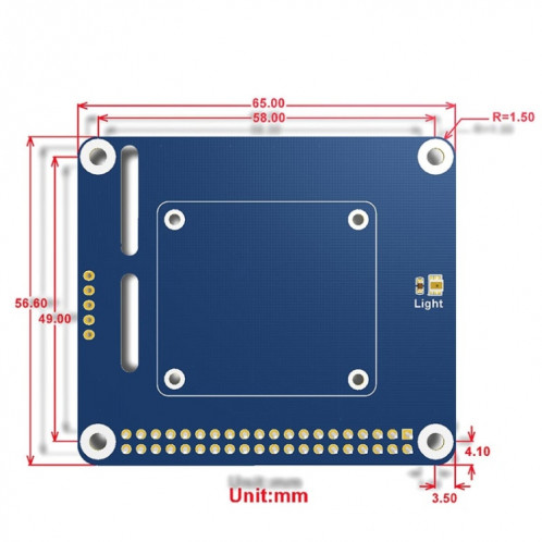 Waveshare 2-DOF Pan-Tilt HAT pour Raspberry Pi, détection d'intensité lumineuse, interface I2C SW96961604-07