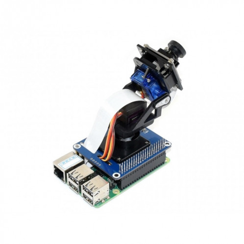 Waveshare 2-DOF Pan-Tilt HAT pour Raspberry Pi, détection d'intensité lumineuse, interface I2C SW96961604-07