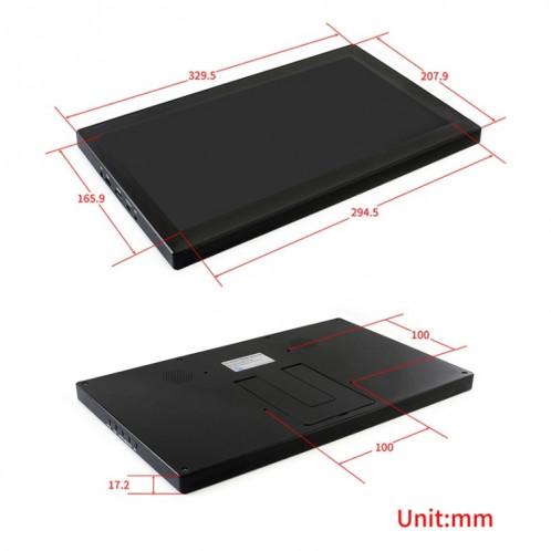 Waveshare 13,3 pouces IPS 1920x1080 écran tactile capacitif LCD avec couvercle en verre trempé, prend en charge plusieurs mini-PC, systèmes multiples SW99871625-09