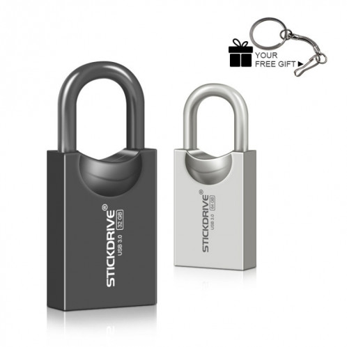 STICKDRIVE 16GB USB 3.0 High Speed Creative Love Lock Metal U Disk (Silver Grey) SS39SH1201-010