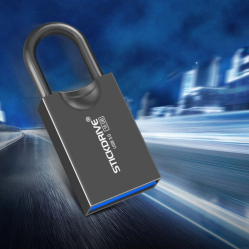 STICKDRIVE 64 Go USB 3.0 haute vitesse Creative Love Lock Metal U Disk (Noir) SS456B1120-010