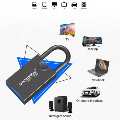 STICKDRIVE 64 Go USB 3.0 haute vitesse Creative Love Lock Metal U Disk (Noir) SS456B1120-010