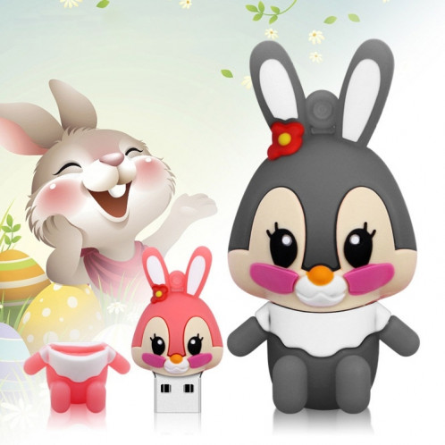 MicroDrive 4GB USB 2.0 Creative Cute Rabbit U Disk (Rose) SM921F1899-011