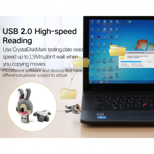 MicroDrive 4GB USB 2.0 Creative Cute Rabbit U Disk (Gris) SM921H675-011