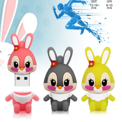 MicroDrive 4GB USB 2.0 Creative Cute Rabbit U Disk (Gris) SM921H675-011