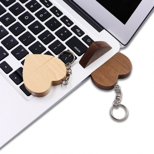 MicroDrive Disque U en forme de cœur en forme de cœur en bois USB 2.0 16 Go (couleur bois) SM33AB240-08