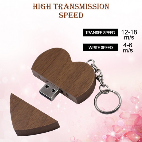 MicroDrive Disque U en forme de cœur en forme de cœur en bois USB 2.0 16 Go (couleur bois) SM33AB240-08