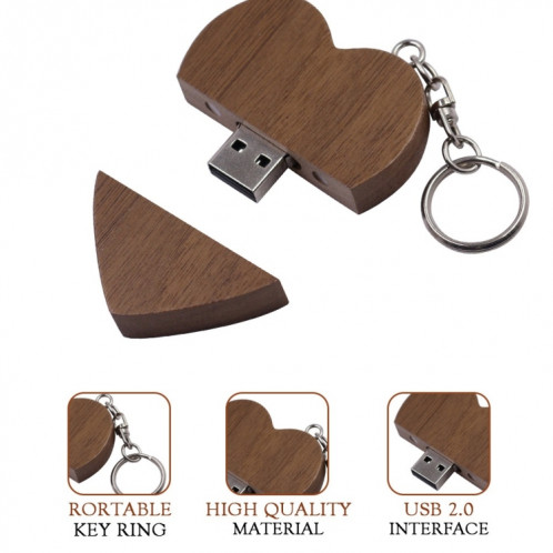 MicroDrive Disque U en forme de cœur en forme de cœur en bois USB 2.0 16 Go (couleur bois) SM33AB240-08