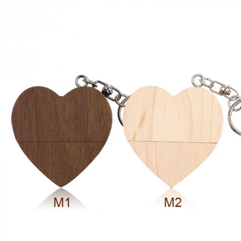 MicroDrive Disque U en forme de cœur en forme de cœur en bois USB 2.0 16 Go (couleur bois) SM33AB240-08