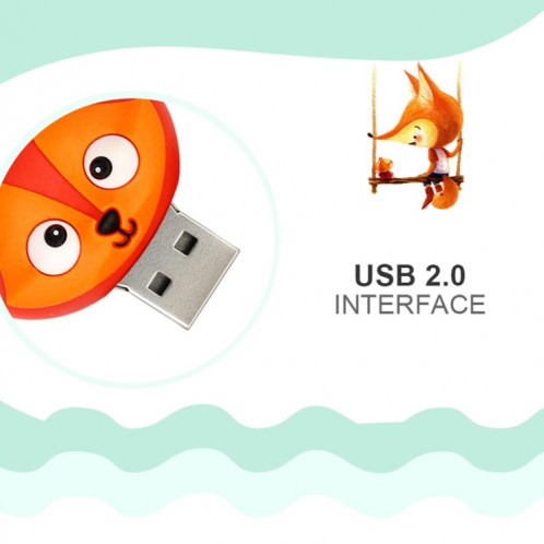 MicroDrive 128 Go USB 2.0 Creative Cute Fox U Disk SM3229734-08