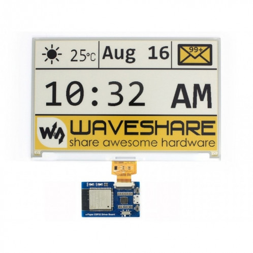 Waveshare Universal e-Paper Raw Panel Driver Board, ESP32 WiFi / Bluetooth Wireless SW9679544-07