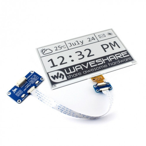 Waveshare 7,5 pouces 800x400 Pixel E-Ink Display HAT pour Raspberry Pi SW01111430-04