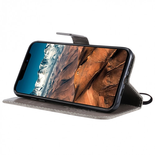 Étui en cuir PU avec empreinte horizontale à motif de tournesol pour iPhone 11 Pro Max, avec support et emplacements pour cartes, ainsi que portefeuille et lanière SH681H576-09