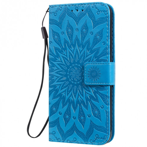 Étui en cuir PU avec empreinte horizontale à motif de tournesol pour iPhone 11 Pro Max, avec support et emplacements pour cartes, ainsi que portefeuille et lanière SH681L1884-09