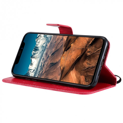 Étui en cuir PU avec empreinte horizontale à motif de tournesol pour iPhone 11 Pro Max, avec support et emplacements pour cartes, ainsi que portefeuille et lanière SH681R1745-09