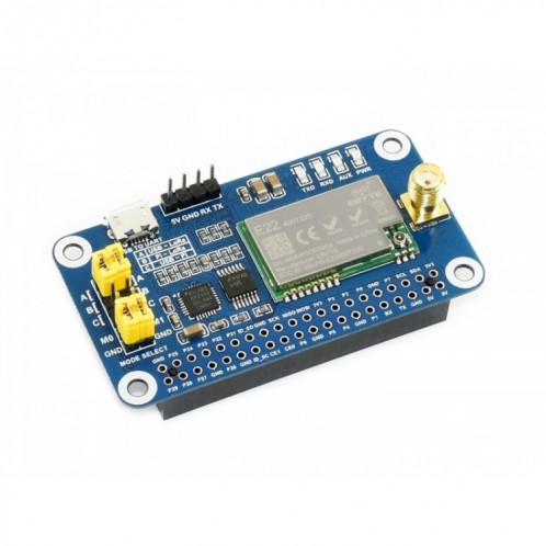 Bande de fréquence Waveshare LoRa HAT 433 MHz pour Raspberry Pi, applicable pour l'Europe / Asie / Afrique SW8506112-04