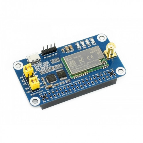 Bande de fréquence Waveshare SX1262 LoRa HAT 868 MHz pour Raspberry Pi, applicable pour l'Europe / Asie / Afrique SW3811789-04