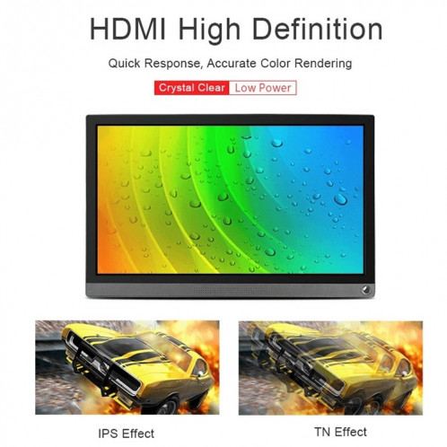 Waveshare 15,6 pouces 1920 x 1080 Full HD Moniteur tactile universel portable IPS, port HD / Type-C SH5806818-07