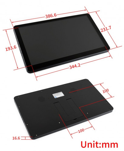 Écran tactile capacitif Waveshare 15,6 pouces 1920x1080 IPS HDMI LCD (H) avec étui SW12841558-06