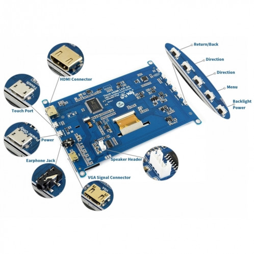 Waveshare 7 pouces HDMI LCD (H) Écran tactile capacitif IPS 1024x600 SH9958234-06