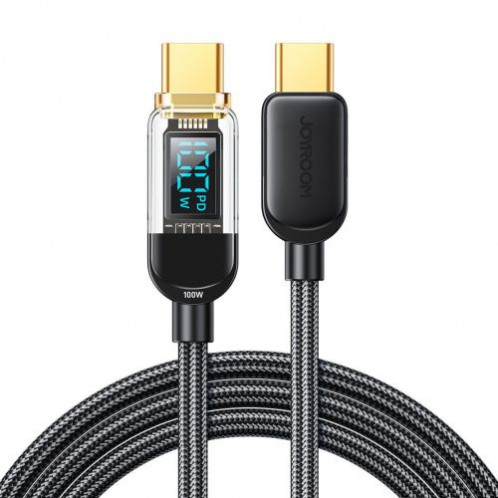 Joyroom Type-C Type-C Data Cable 100W, 1.2m with Digital Display, Black (S-CC100A4) DO580882-02