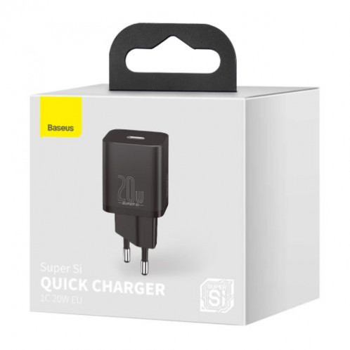 Baseus Travel Charger set Super Si 1C PD Fast charger 20W EU Black (CCSUP-B01) DA685758-012
