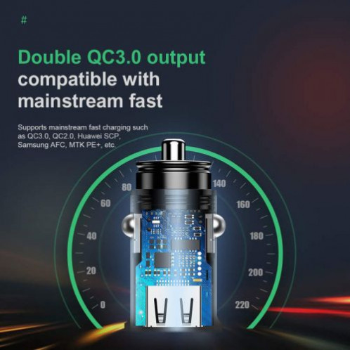 Baseus Car Charger Square metal A + A 30W Dual QC3.0 (SCP.AFC) Black (CCALL-DS01) DA628531-010