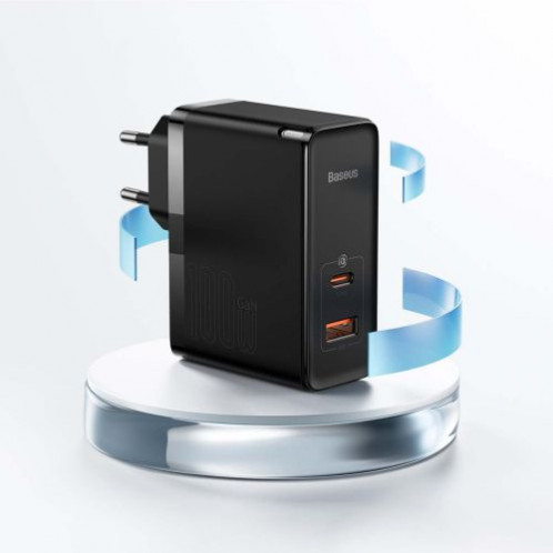 Baseus Travel Charger GaN5 Pro Quick wall charger C+U, PD3.0, QC4.0 +, AFC, 100W EU Black (CCGP090201) DA3226607-024