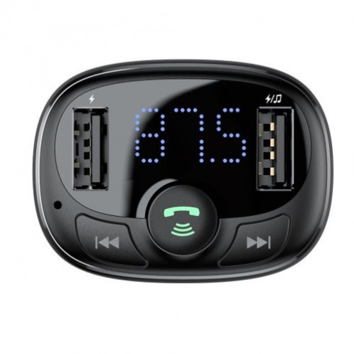 Baseus Car Charger Bluetooth FM Transmitter S-09A, BT. 4.2, 10m Range, 2x USB-A 3.4A, Micro SD card Reader, Black (CCMT000001) DA795643-04