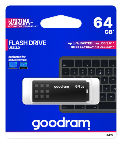 GOODRAM UME3 USB 3.0 64GB noir 684357-06
