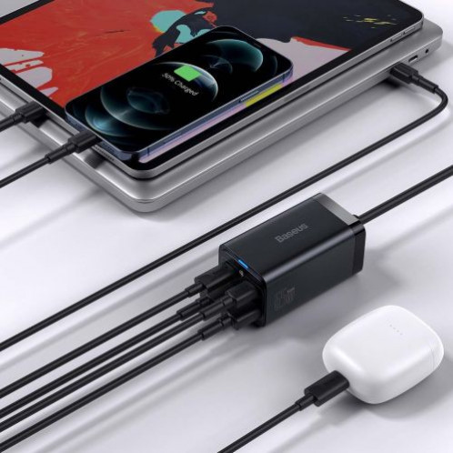 Baseus Travel Charger GaN3 Pro Quick wall charger C+C+U, PD3.0, QC4.0 +, AFC, FCP, SCP, PPS, MTK, (with Type C Type C cable 1m) 65W, Black EU (CCGP040101) DA2122221-017