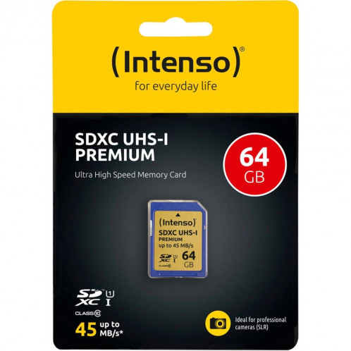 Intenso SDXC Carte 64GB Class 10 UHS-I Premium 478263-02