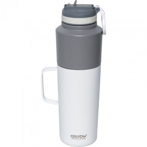 Asobu Twin Pack Bottle avec Mug Blanc, 0.9 L + 0.6 L 766467-02