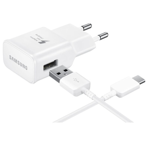 Samsung EP-TA20EWECG Chargeur Secteur Complet Adaptateur Fast Charge 2A & Câble USB Type-C Blanc (Emballage Original) 592114-06
