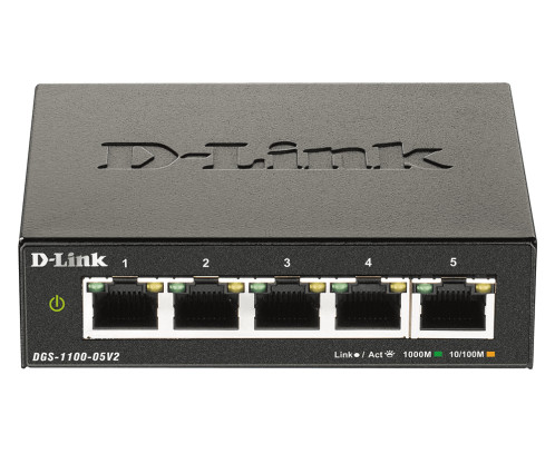 D-Link DGS-1100-05V2/E noir 5-Port Layer2 Gigabit Smart 158869-04