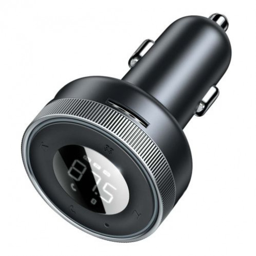 Baseus Car Charger Bluetooth FM Transmitter Enjoy Car with LED display Wireless U+U+3,5mm audio+TF MP3 Charger BT 5.0, 3.4A Black (CCLH-01) DA980938-019