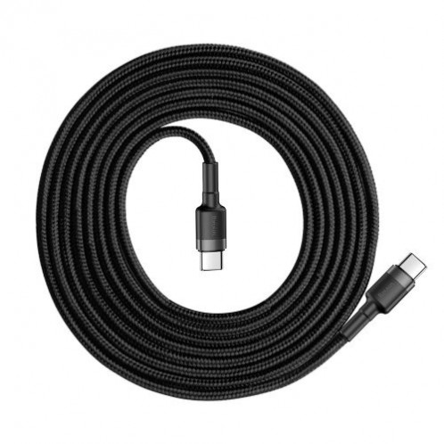 Baseus Type-C Type-C Cafule Cable PD 2.0 60W, 3A, 2m, Black/ Gray (CATKLF-HG1) DA252510-015