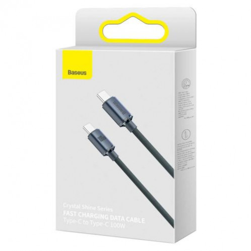 Baseus Type-C Type-C Crystal Shine series fast charging data cable 100W 1.2m Black (CAJY000601) DA329618-017