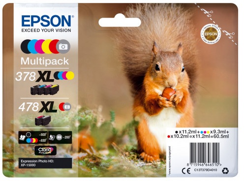 Epson Multipack Claria Photo HD T 378/478 XL (6 couleurs) T 379D 342988-00
