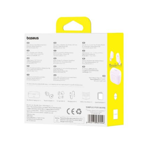 Baseus Earphone Bluetooth Bowie E18 TWS Earphones, BT 5.3, ENC, IPX4, Purple EU (A00023800533-00) DA765608-03