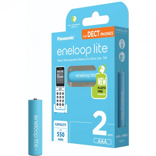 1x2 Panasonic Eneloop lite Micro 550mAh AAA DECT BK-4LCCE/2DE 762659-05
