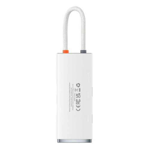 Baseus HUB Lite Series 6-in-1 Multifunctional (Type-C to 2x USB 3.0 / Type-C / HDMI 1.4 / SD/TF) White (WKQX050102) DA1754249-017