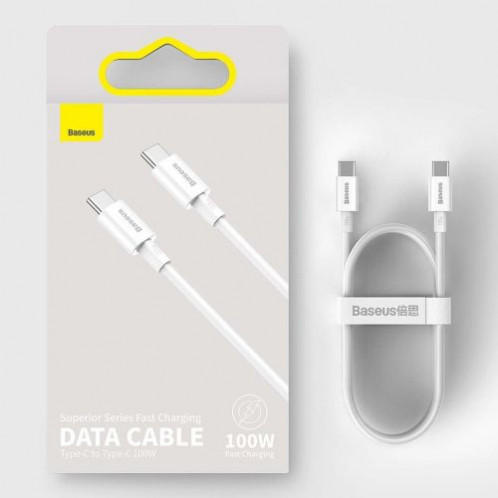 Baseus Type-C Type-C Superior cable Quick Charge / Power Delivery / FCP 100W 5A 20V 2m white (CATYS-C02) DA370770-020