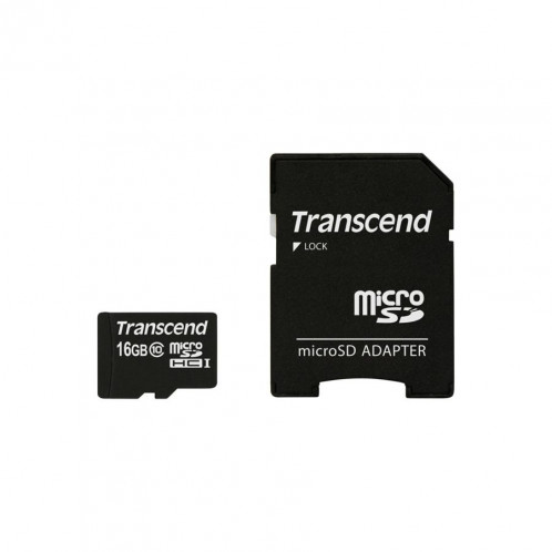 Transcend microSDHC 16GB Class 10 + adaptateur SD 511574-03
